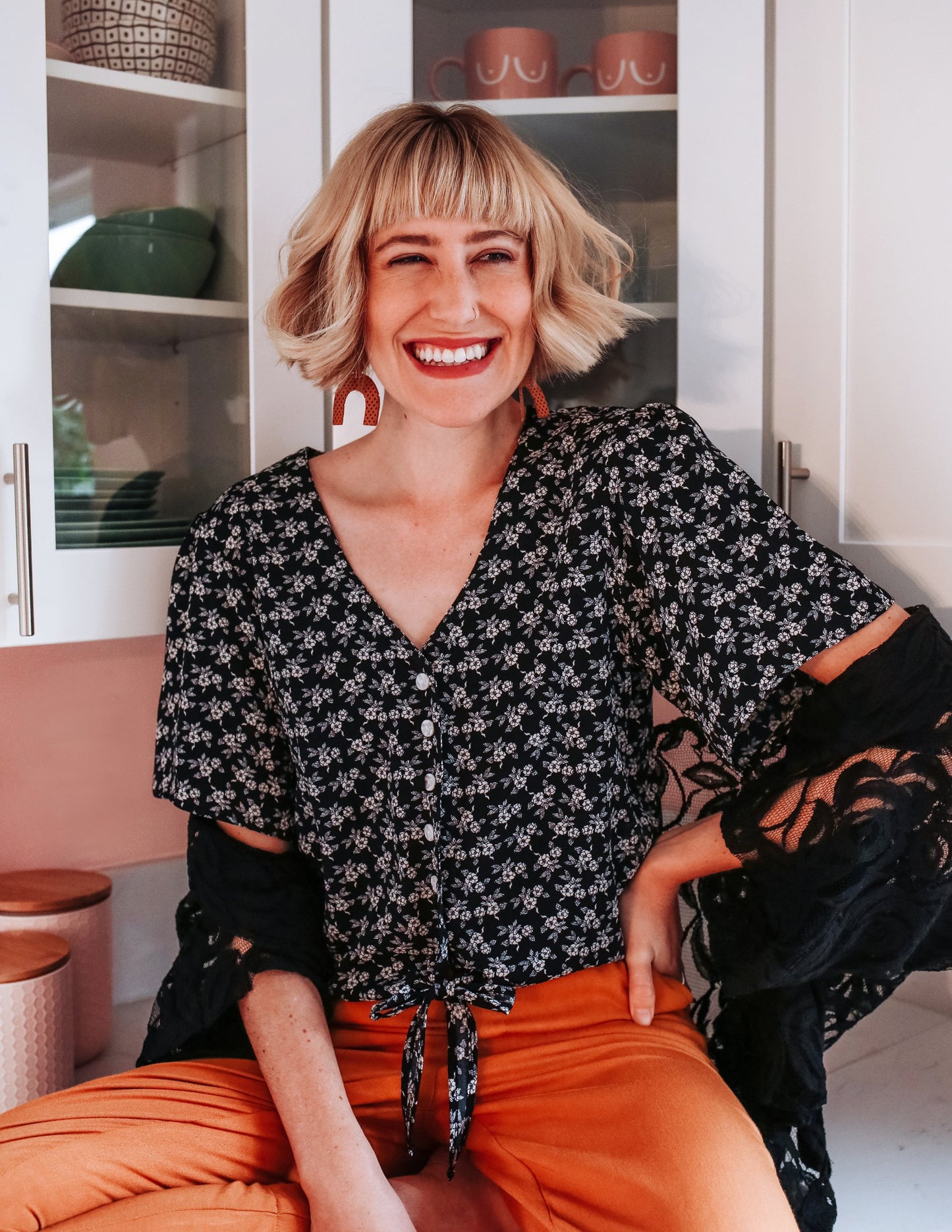 Laurel Blouse - Black/White Floral