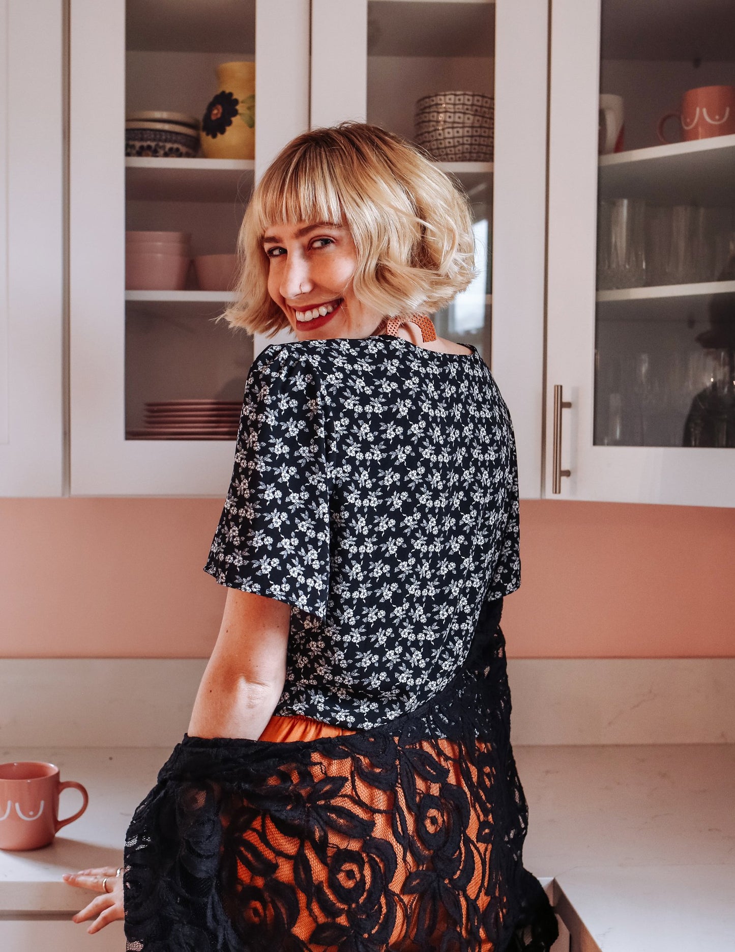 Laurel Blouse - Black/White Floral