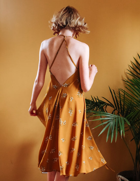 Topanga Dress - Mustard Floral