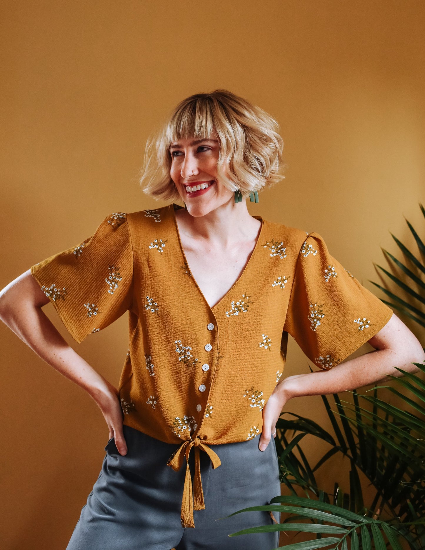 Laurel Blouse - Mustard Floral