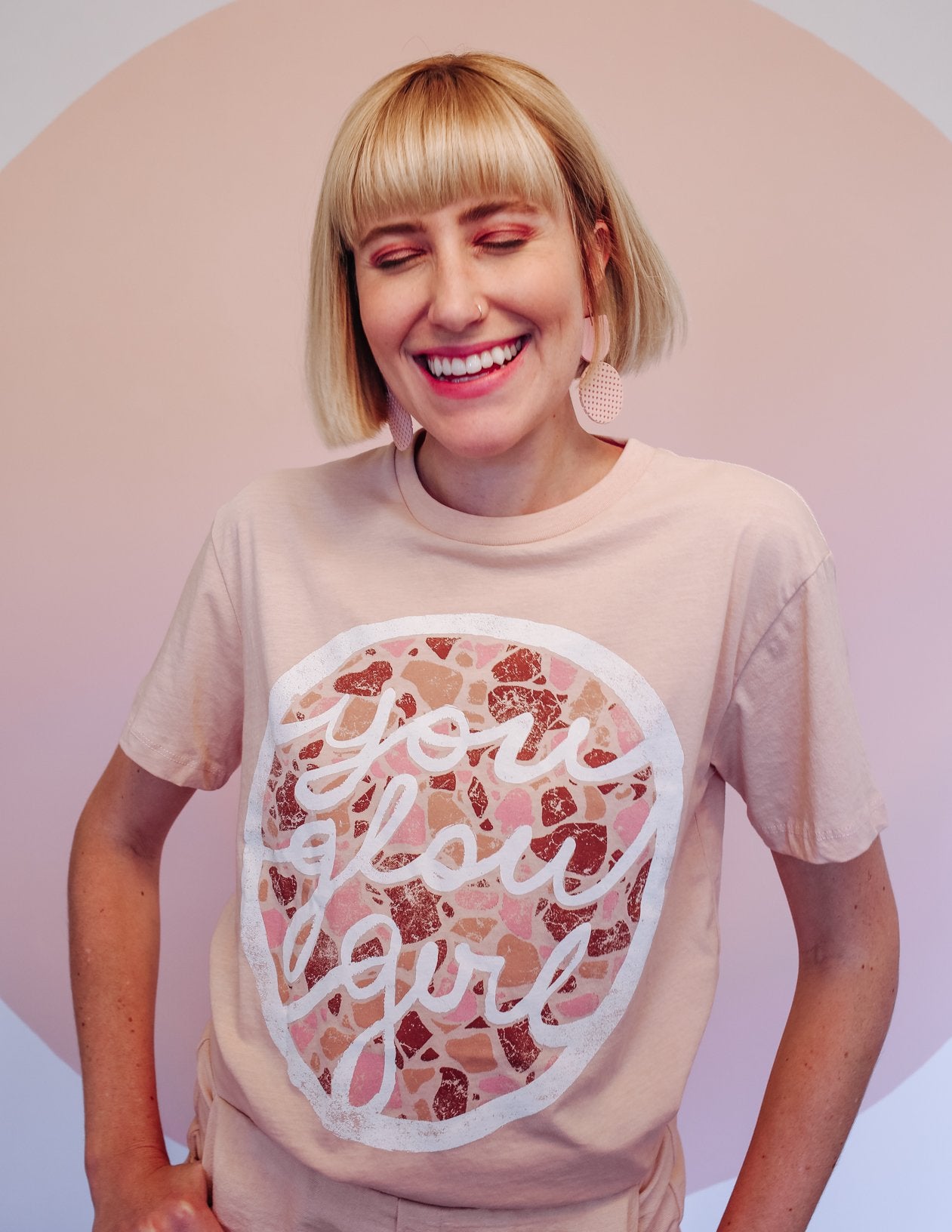 Glow Girl Slouchy Tee - Rose