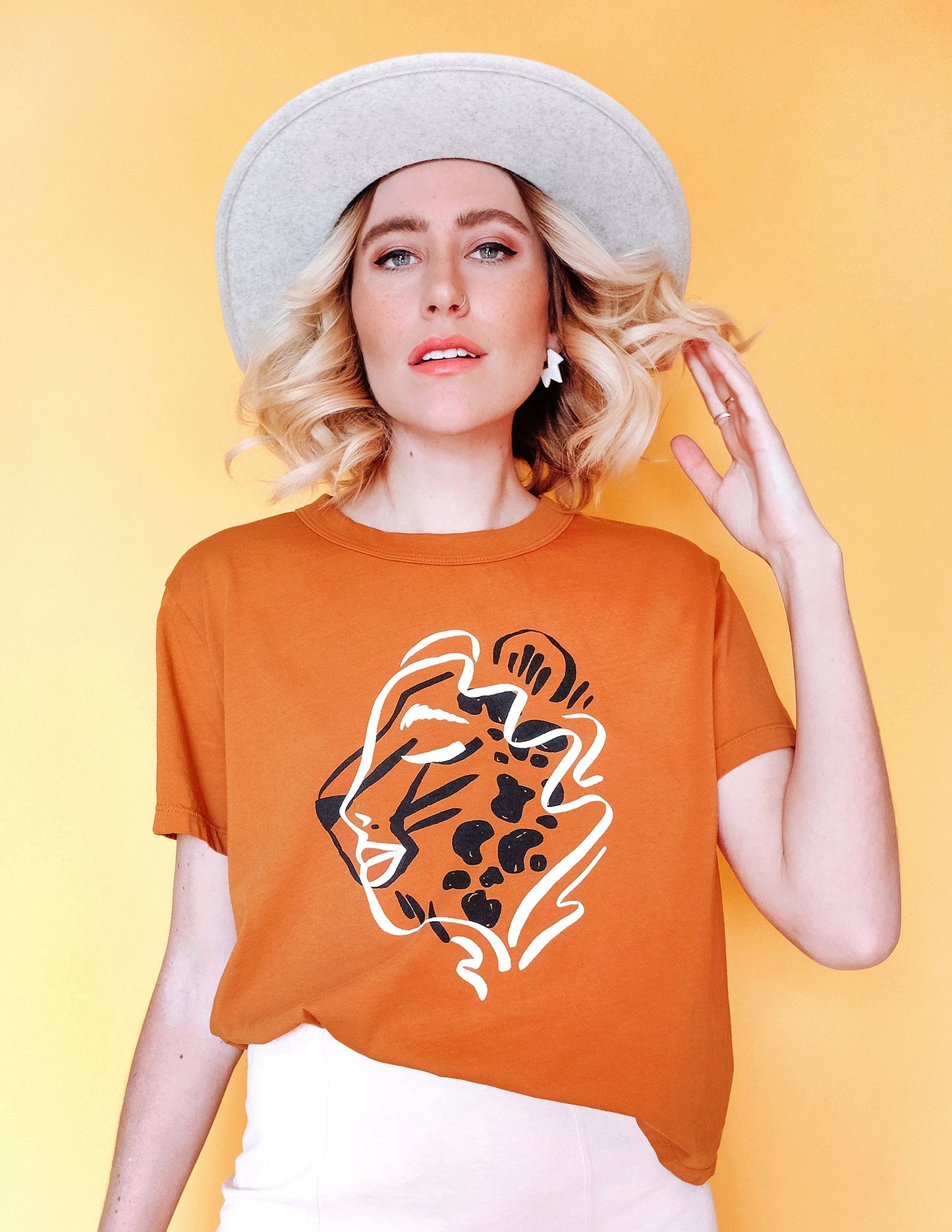 Hear Me Roar Boxy Tee - Cognac