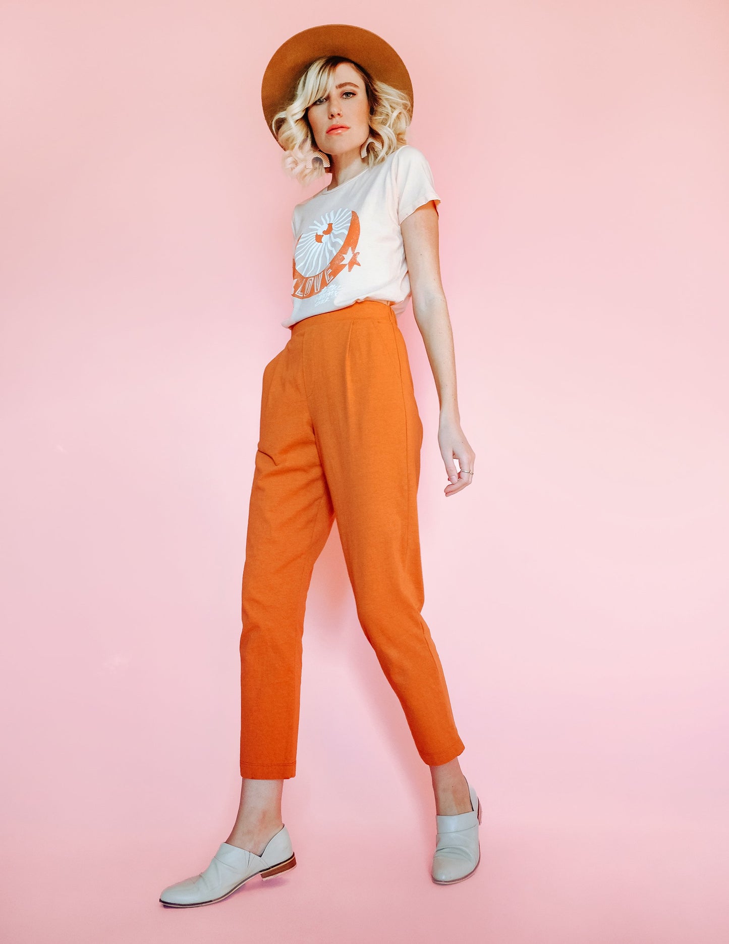 Pleat Plush Pant - Rust