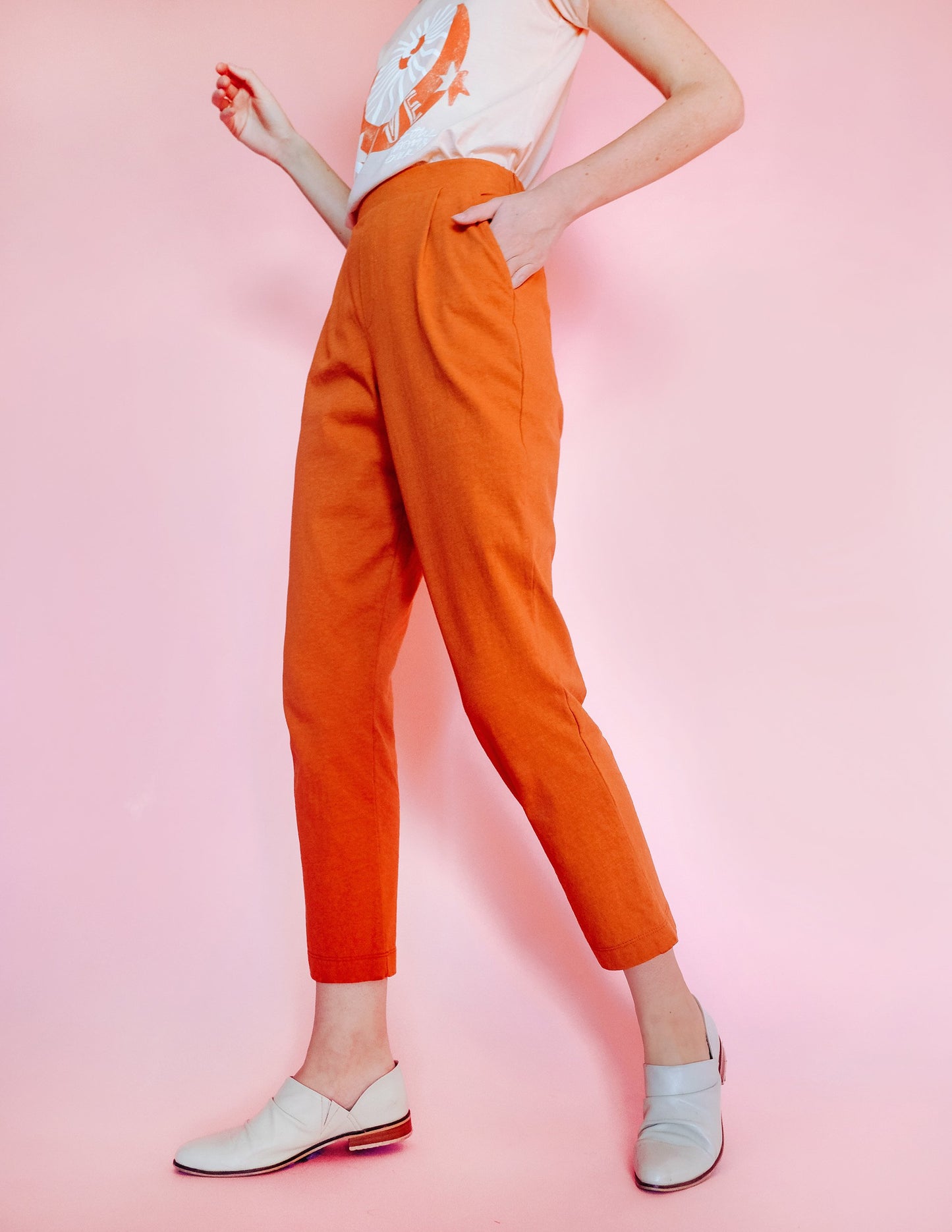 Pleat Plush Pant - Rust