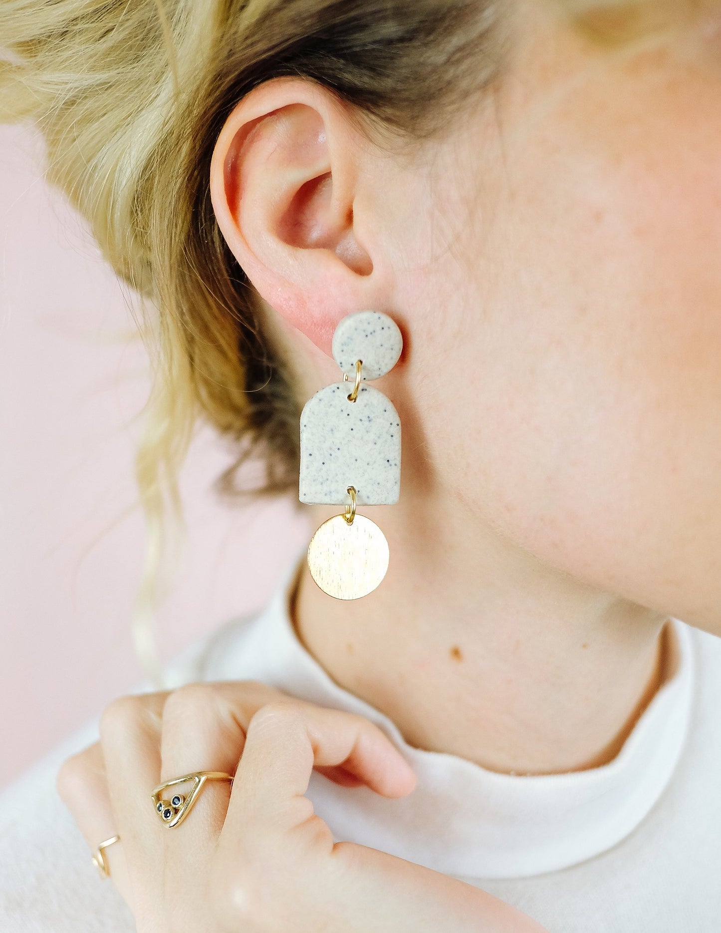 Dome Earrings - Sand