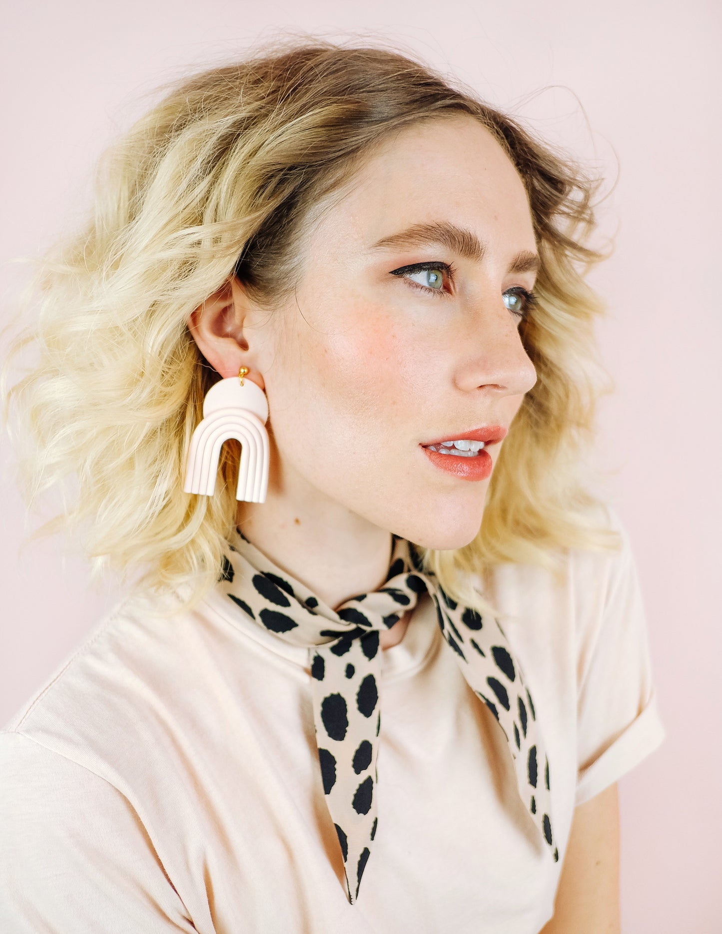 Earthrise Earrings in Shell Pink