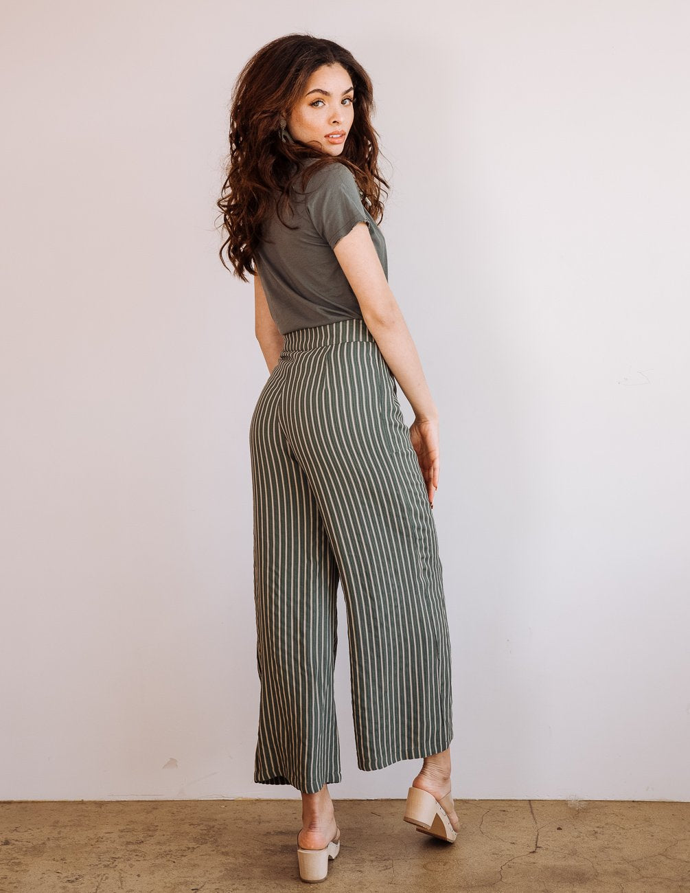 Easy Pants - Sage Stripe