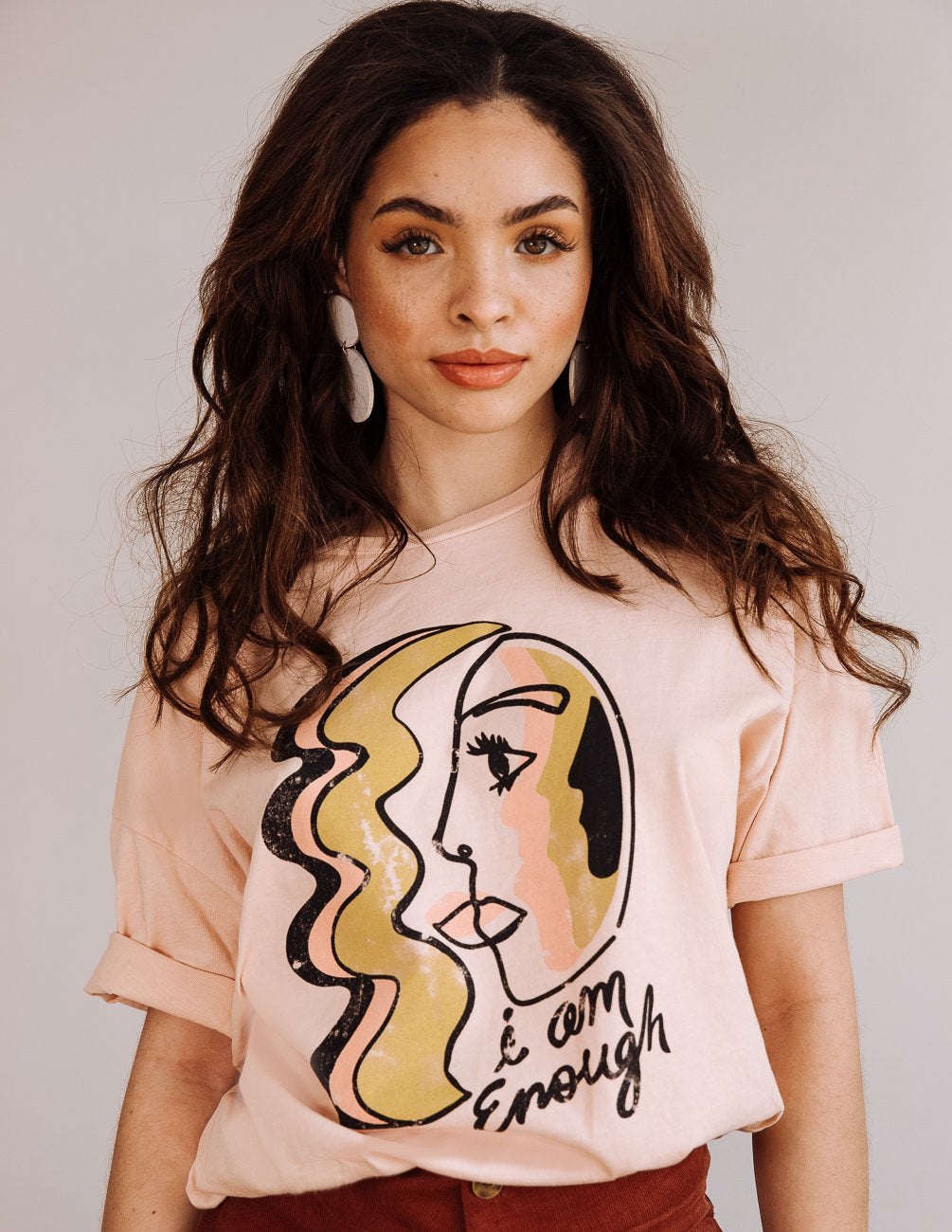 Enough Slouchy Tee - Rose