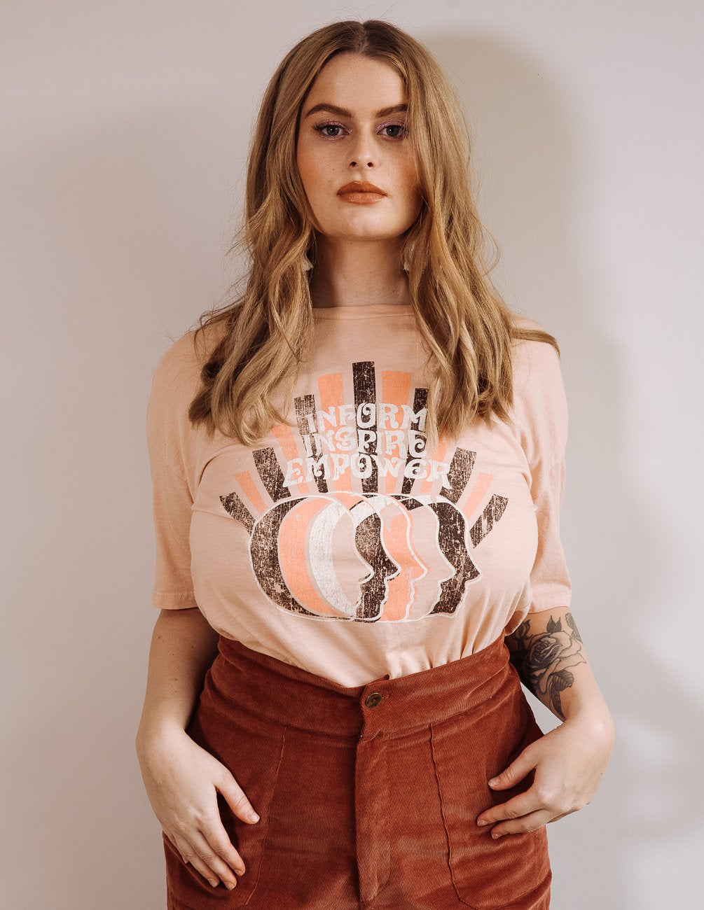 Empower Slouchy Tee - Rose