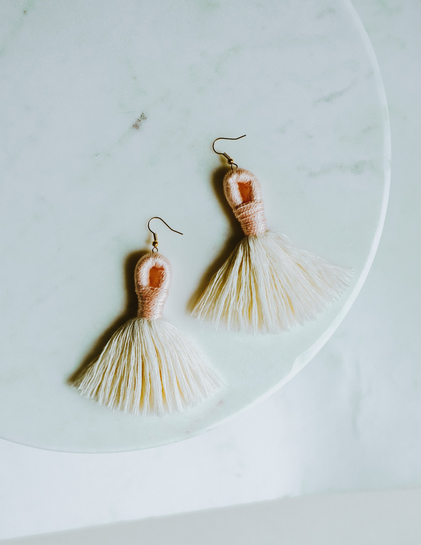 Fringe Earrings - Alabaster + Rose