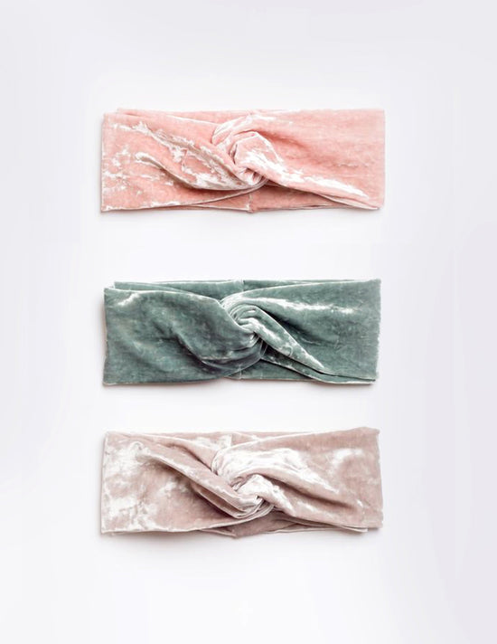 Crushed Velvet Wrap Headbands (Multiple Colors)