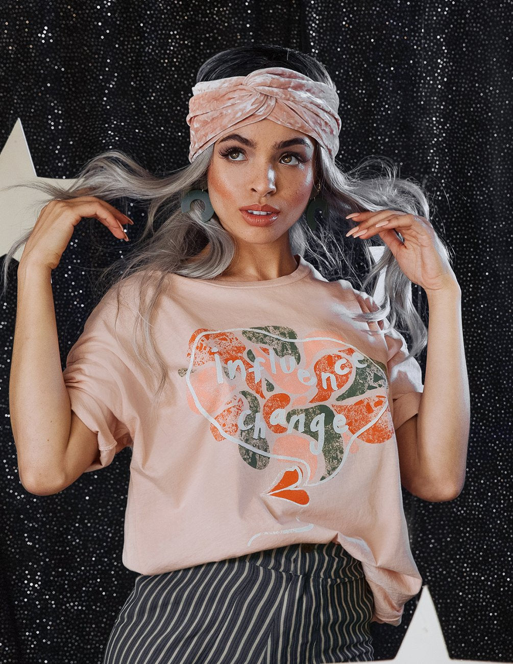 Influence Change Slouchy Tee - Rose